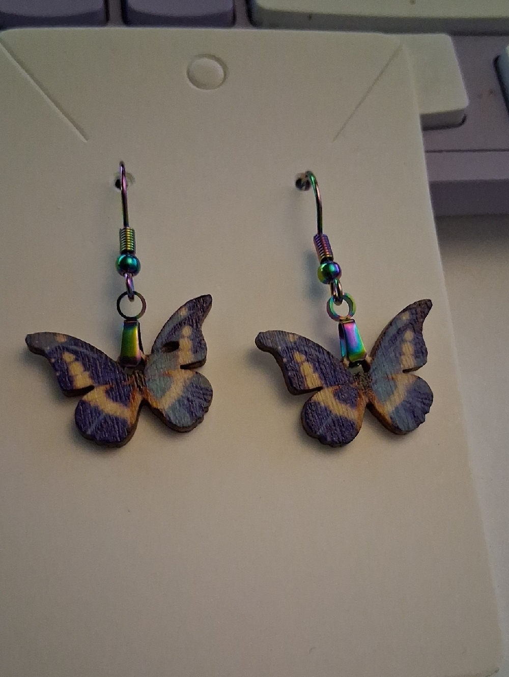 Purple Butterfly Dangle Earrings